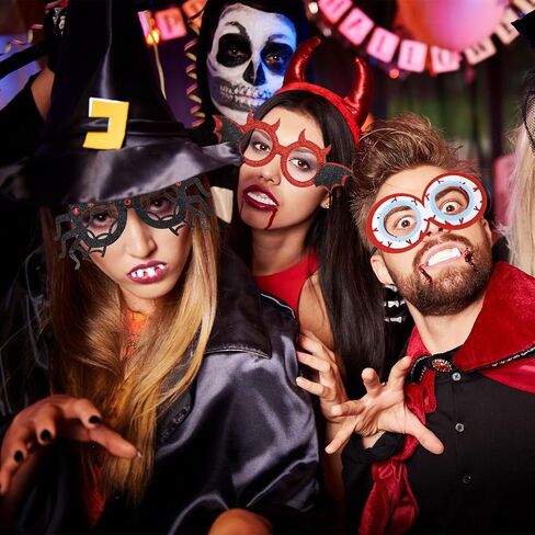 Dohia Halloween Eyeglasses Glitter Halloween Party Glasses Plastic Party Glasses Funny Party Decorations ST1-WSJYJ in Saudi Arabia