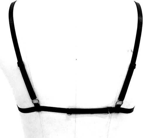 Women Punk Harness tops Bra Elastic Strappy Plus Size Bra Goth Rave Dance costumes in Kuwait