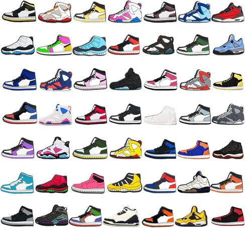 50PCS Basketball Shoe Charms Shoe Decoration Cute PVC with Different Designs for Shoes Bracelet Wristband Boys Gift in Saudi Arabia