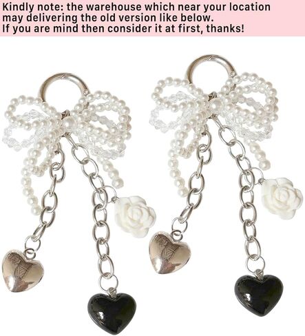 Lopau Pearl Bowknot Shoe Charms for Sneakers Shoelaces Decorations Clips Beaded Chain Buckle for Women Girl DIY Casual Shoe Lace Charms Accessories in Kuwait