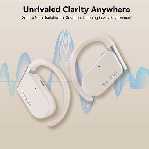 سماعات أذن Wooask Translation Earbuds M9، جهاز مترجم اللغة، سماعات أذن مفتوحة للترجمة، ترجمة فورية عالية الدقة بنسبة 98% في ثانية واحدة، تدعم 144 لغة ولهجة (مع حزمة غير متصلة بالإنترنت) in Kuwait