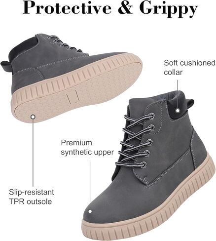 Tobfis Kids Zipper Ankle Boots Kids Sneaker with Boot-Like High Top Design for Boys & Girls(Toddler/Little Kid/Big Kid) in Kuwait