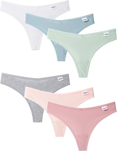 Kiench Teens Thongs Underwear Cotton 6-Pack Big Girls' Low Rise V Waist Hipster Panties in Saudi Arabia