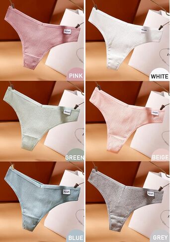 Kiench Teens Thongs Underwear Cotton 6-Pack Big Girls' Low Rise V Waist Hipster Panties in Saudi Arabia