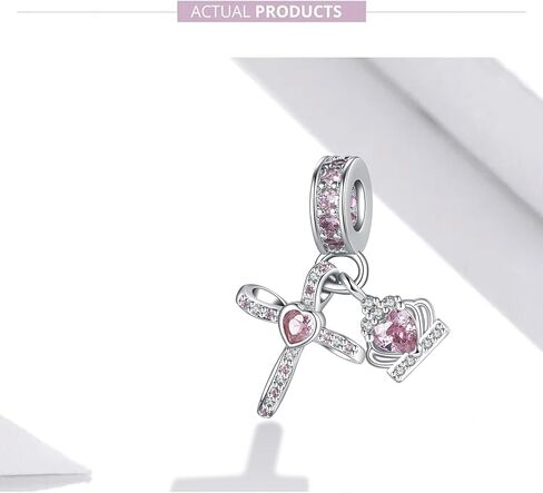 Silver Cross Birthstones Charm Fit for Pandora Charms Bracelet Crown Dangle Charms Beads Birthday Jewelry Gifts for Women in Saudi Arabia