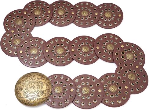 Gleamart Round Disc PU Leather Belt Vintage Western Cowboy Style Wide Belt Gift For Women in Kuwait