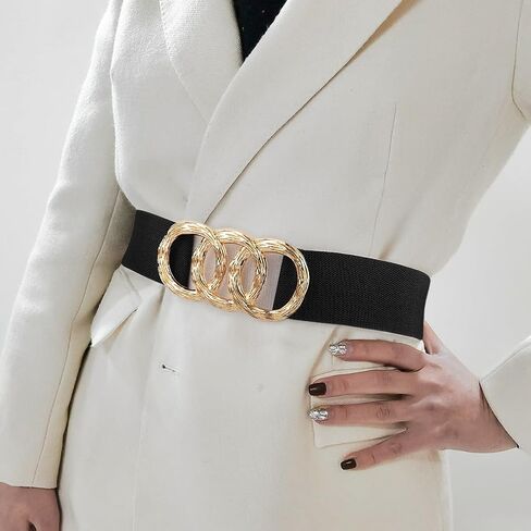 Women's Stretchy Wide Waist Belt Vintage Elastic Cinch Belt in Saudi Arabia