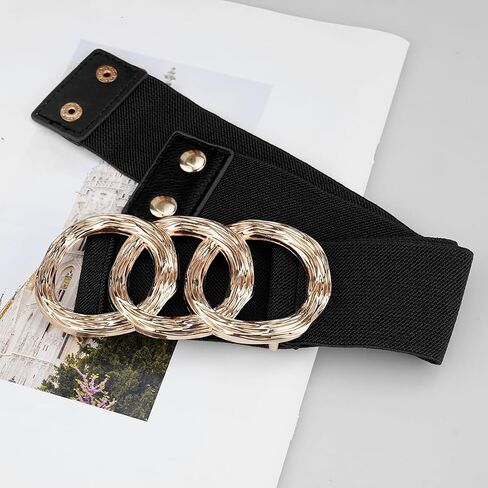 Women's Stretchy Wide Waist Belt Vintage Elastic Cinch Belt in Saudi Arabia