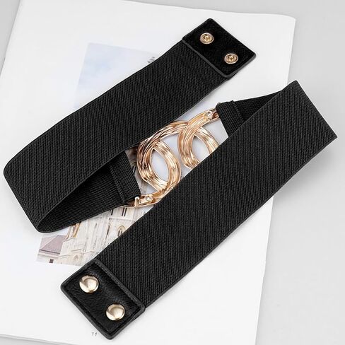 Women's Stretchy Wide Waist Belt Vintage Elastic Cinch Belt in Saudi Arabia