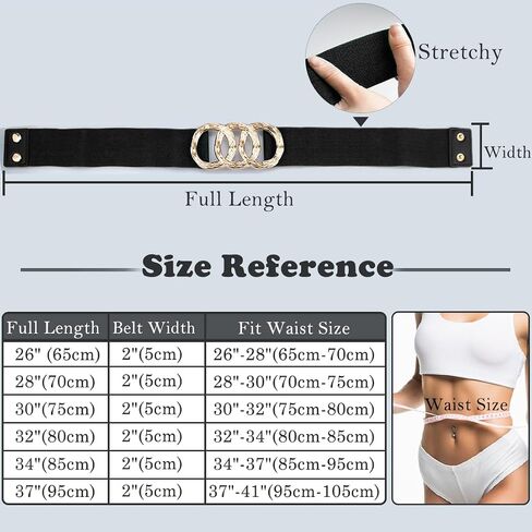 Women's Stretchy Wide Waist Belt Vintage Elastic Cinch Belt in Saudi Arabia