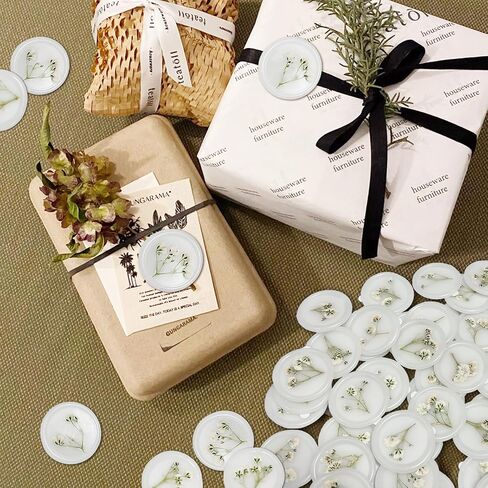 50 Pcs Self Adhesive Wax Seal Stickers White Dry Floral Wax Seal Sticks Backing Envelope Seals Wedding Wax Seal for Wedding Invitations Gift Wrap in Saudi Arabia