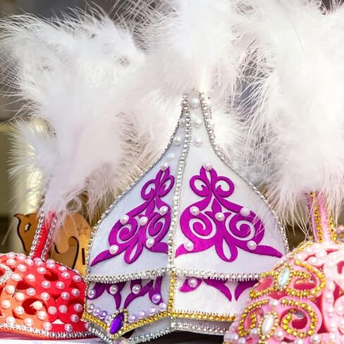 ريش ملون للحرف اليدوية مقاس 3.5-5.5 انش بالوان اخضر واصفر وارجواني من ماردي جراس لتزيين الحفلات والكرنفال (300 قطعة بلون اخضر وذهبي وارجواني) in Kuwait