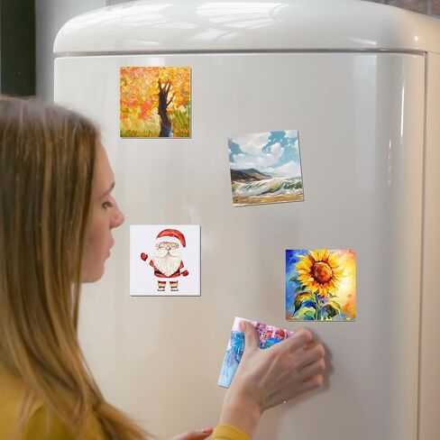 12 Set Magnetic Painting Canvas Kit Small Magnet Canvas Panels Mini Painting Board Paint and Sip Set for Fridge Arts Watercolor Acrylic Paint Crafts Project(Mixed Styles,Assorted Sizes) in Saudi Arabia