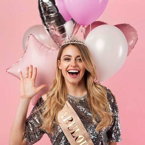 40th Birthday Sash and Crown for Women Rose Gold 40th Birthday Decorations for Women 40 and Fabulous Decorations 40 Year Old Birthday Gifts for Women in Saudi Arabia