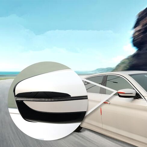 4PCS Car Door Edge Guard,Car Rearview Mirror Protective Strip，Car Bumper Body Protector Trim Guard，Silicone Anti-Static Car Guard Sticker for Most Car Universal Sticker (4PCS-Black) in Saudi Arabia