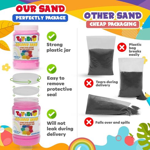 Toyssio - Sand Art Sand [ 20 Colors: 30 lbs ] Craft Sand, Colored Sand for Crafts, Sand Art Bulk, Sand in Bulk, Art Sand, Sandbox, Sand for Crafts for Kids Age 3+, Non-Toxic, 20 Jars in Saudi Arabia
