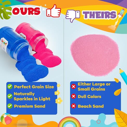 Toyssio - Sand Art Sand [ 20 Colors: 30 lbs ] Craft Sand, Colored Sand for Crafts, Sand Art Bulk, Sand in Bulk, Art Sand, Sandbox, Sand for Crafts for Kids Age 3+, Non-Toxic, 20 Jars in Saudi Arabia