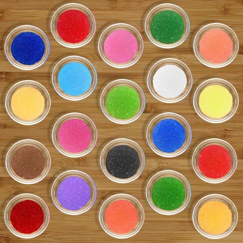 Toyssio - Sand Art Sand [ 20 Colors: 30 lbs ] Craft Sand, Colored Sand for Crafts, Sand Art Bulk, Sand in Bulk, Art Sand, Sandbox, Sand for Crafts for Kids Age 3+, Non-Toxic, 20 Jars in Saudi Arabia
