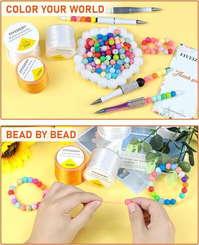180PCS FIVEIZERO Small Silicone Beads, 30 Colors 9mm Silicone Beads Focal Beads Rubber Round Beads Mixed Color Silicone Beads Bulk for DIY and Keychain Accessories Silicone Beads Crafts Making in Saudi Arabia