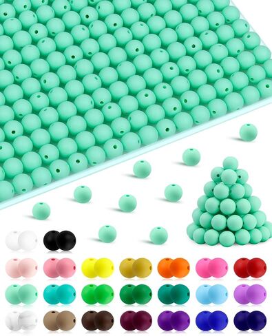 180PCS FIVEIZERO Small Silicone Beads, 30 Colors 9mm Silicone Beads Focal Beads Rubber Round Beads Mixed Color Silicone Beads Bulk for DIY and Keychain Accessories Silicone Beads Crafts Making in Saudi Arabia