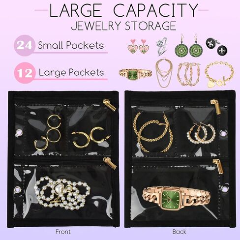 Travel Jewelry Organizer Case,Small Jewelry Bags Jewelry Storage Book Binder with Clear Zipper Velvet Pouch for Traveling,Earrings, Rings, Necklace, Bracelet (Pink) in Saudi Arabia