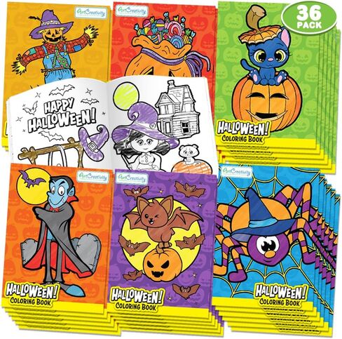 ArtCreativity 12 Pack Halloween Coloring Books Party Favors for Kids - Halloween Non-Candy Treats - Goodie Bag Stuffer Fillers - Boo Basket Stuffers - Halloween Treats for Kids in Saudi Arabia