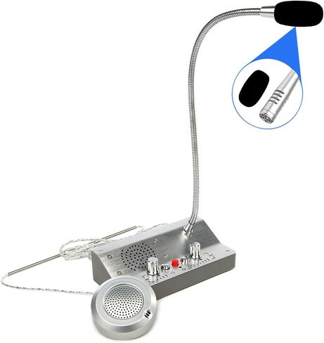 Window Intercom Window Speaker Two Way Intercom Speaker with Mute Function Ticket Counter Interphone for Bank Office Restaurant Hospital Clinic Silver in Kuwait