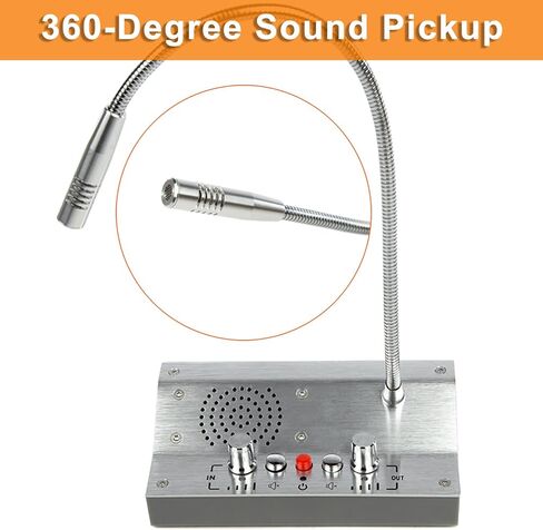 Window Intercom Window Speaker Two Way Intercom Speaker with Mute Function Ticket Counter Interphone for Bank Office Restaurant Hospital Clinic Silver in Kuwait