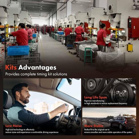 مجموعة محرك سير السربنتين للمحرك A-Premium متوافقة مع Toyota Camry 2002-2006، 2001-2005، Highlander 2001-2007، Solara 2002-2007 & Scion tC 2005-2006 - 2.0L 2.4L in Saudi Arabia