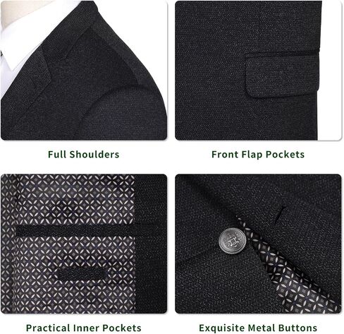 Men's Blazer Classic Fit Sport Coat 2 Button Notch Lapel Business Knit Suits Jacket in Kuwait