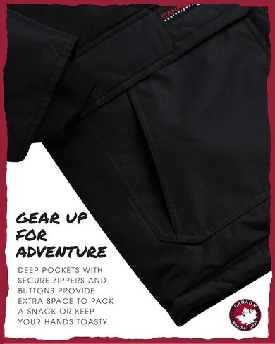 سترة رجالية من CANADA WEATHER GEAR - معطف باركا مبطن بالصوف القطبي ثقيل الوزن مع غطاء رأس من الفرو الصناعي - سترات دافئة للرجال (M-XXL) in Kuwait