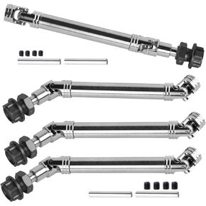 RC Upgrades Part #45 Steel Drive Shaft Axles&Wheel Hex Hub for 1/10 Kraton 4S V2 BLX,Outcast 4S V2 BLX,Harden Front Rear CVD Driveshafts Hops up,Silver with Titanium,4PCS(Only Fit V2)