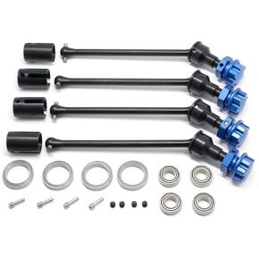Front and Rear Drive Shaft CVD for Traxxas 1/10 MAXX WideMaxx RC Car, 4Pcs Metal Axle Shaft Replacement Parts (Silver-red)