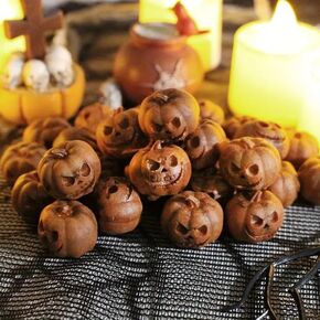 20PC Halloween Pumpkins Mini Halloween Figurines, Halloween Miniatures Sets Mini Pumpkins for Crafts Halloween Village Accessories, Halloween Dollhouse Miniatures Mini Pumpkin Decor (20 PC)