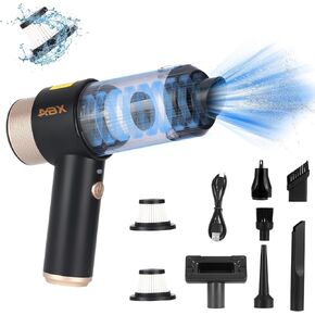 ABX Car Vacuum, 5 in 1 Car Vacuum Portable Cordless, Hand Vacuum Cleaner with LED Light, 8000PA Suction, DC 7.4V High Power, 3600mAh, 50W High Power Hand Held Vacuum for Car, Pet, Home, Office