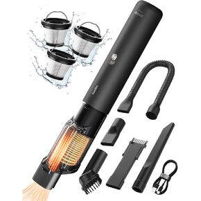 مكنسة السيارة، مكنسة كهربائية محمولة للسيارة بقوة 20000 باسكال، مكنسة كهربائية محمولة 5 في 1 لاسلكية مع خرطوم مرن، وقت تشغيل 50 دقيقة، شحن سريع 3 ساعات من النوع C، مكنسة كهربائية محمولة للسيارة والمنزل والتنظيف in Kuwait