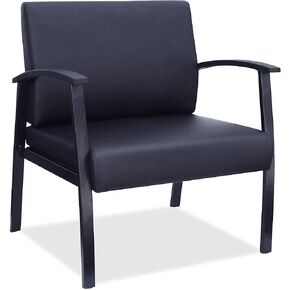 Lorell LLR68557 Big Tall Black Leather Guest Chair