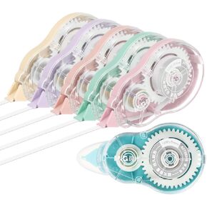 M&G 6 Pack 39 Ft White Out Tape, White Out Correction Tape Tear Resistant Whiteout Tape Easy to Use Instant Bulk Cute Transparent Dispenser for Classroom Office Home, Pastel Color
