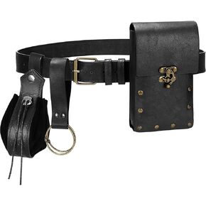SANSTHS Renaissance Belt Pouch Medieval Belt Bag Pirate Belt Viking Belt Medieval Festival Costume Halloween Accessories, Brown