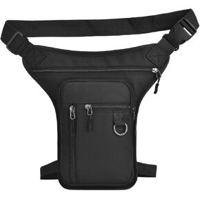 Milageto Drop Leg Bag Outdoor Thigh Bag Waist Pack Multipurpose Uses Multi Pockets Design Zip Closure Detachable Leg Straps Fashion and Stylish