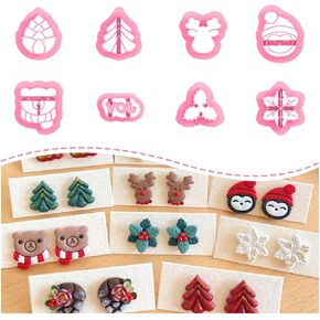 Keoker Christmas Clay Cutters, Christmas Clay Cutters for Polymer Clay Jewelry, 24 Shapes Polymer Clay Cutters Christmas, Polymer Clay Christmas Cutters, Santa Polymer Clay Cutter