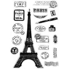 Black Clear Stamps, Paris Tower Transparent Silicone Clear Rubber Stamp Cling Diary DIY Scrapbooking Stamps Stamps and Ink Pads Scrapbooking and Stamping