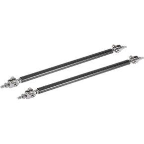 Motoforti 2pcs 11"-13" Car Adjustable Front Bumper Lip Splitter Strut Tie Rod Bar Universal Black Carbon Fiber Pattern Long-lasting