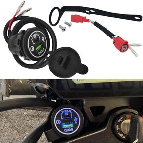 Quick Charge 3.0 Motorcycle USB Charger Dual USB Port Kit Adapter Wire Harness + Mount Bracket Compatible with Honda GROM 125 MSX125 (2021-2024)