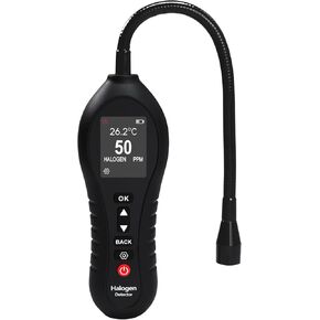 Air Condition Refrigerant Leak Detector Halogen Gas Detector Freon Leak Detector 0-1000ppm Range with 10-Inch Probe 3 Alarm Types for HVAC R12 R22 R134a R410a CFCs, HCFCs, HFCs