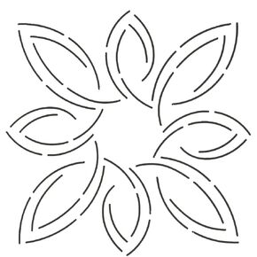 Quilting Creations Pear Leaf Medallion Stencil, 7"