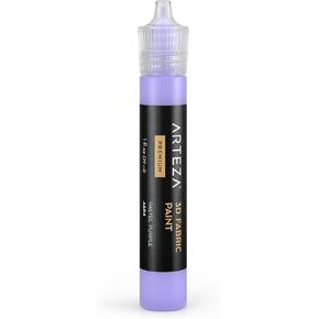 Arteza 3D Fabric Paint, Pastel Purple A604, 1oz Tube, Washer & Dryer Safe Textile Paint for Clothing, Accessories, Ceramic, Glass & DIY Projects