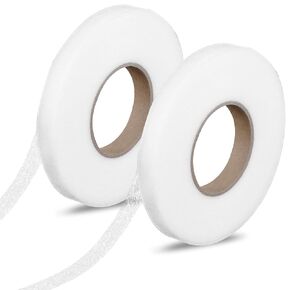 2 Rolls Iron On Hemming Tape 1/2" x 60 Yards No Sew Hemming Tape Double Sided Fusing Hem Tape Fabric Tape for Hemming Curtain Clothes Crafting Projects
