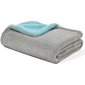 Microfiber Car Drying Towel, 24in x 36in Car Care Extra-Large Ultra-Absorbant 70/30 Edgeless Car Towels Drying, 1300 GSM Car Wash Drying Towels (2 Pack Blue/Grey)
