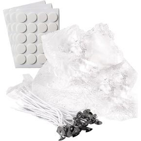 4.4lb Gel Wax for Candle Making, DIY Clear Wax Gel Candle Wax, Handmade Jelly Wax Gel Candle for Candle Making with 50pcs Wicks and 60pcs Candle Wick Stickers(2.2 lb x 2 Bags)